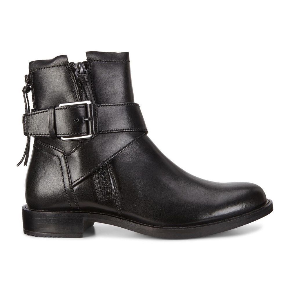 ECCO BOOTS | SARTORELLE 25 BUCKLE BOOT BLACK LEATHER‎ SIZE 6 B29